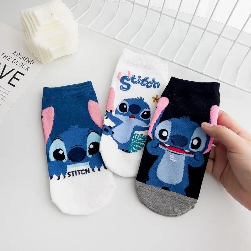 Stitch Meias de tornozelo de algodão