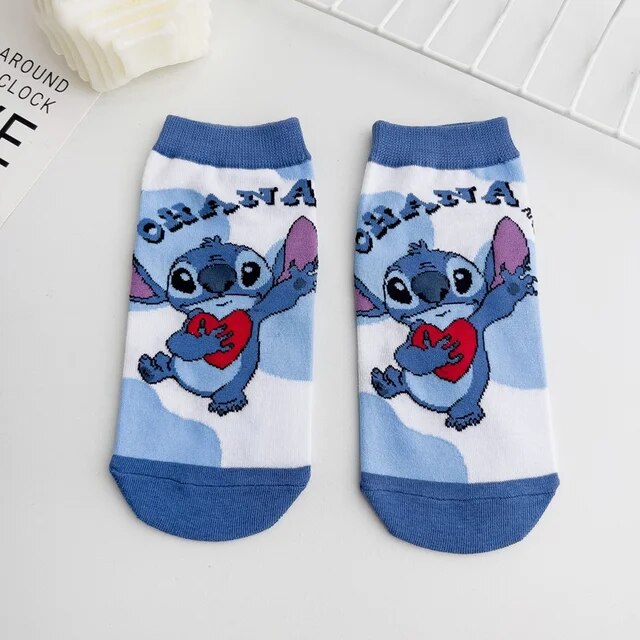 Stitch Meias de tornozelo de algodão