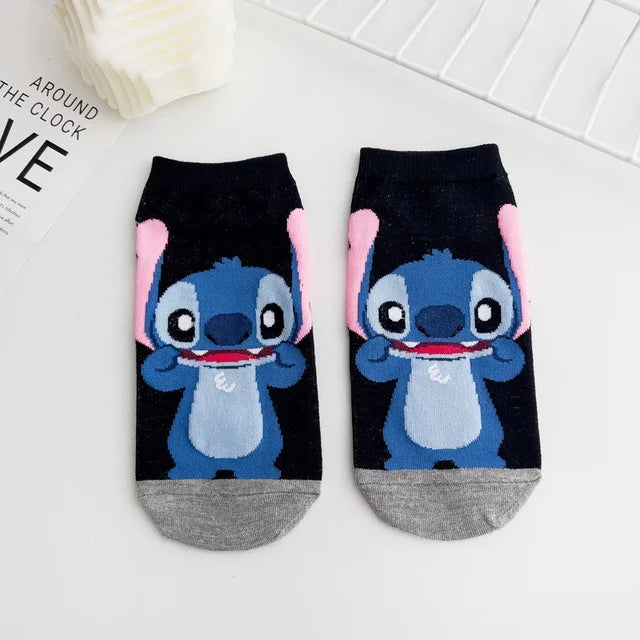 Stitch Meias de tornozelo de algodão