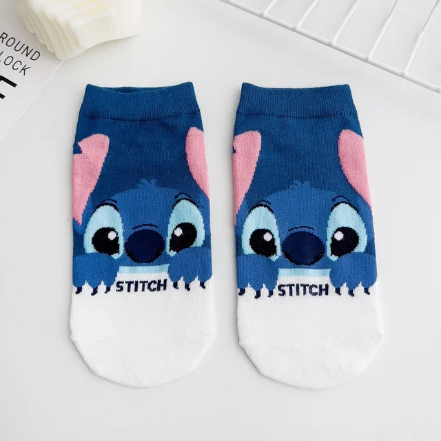 Stitch Meias de tornozelo de algodão